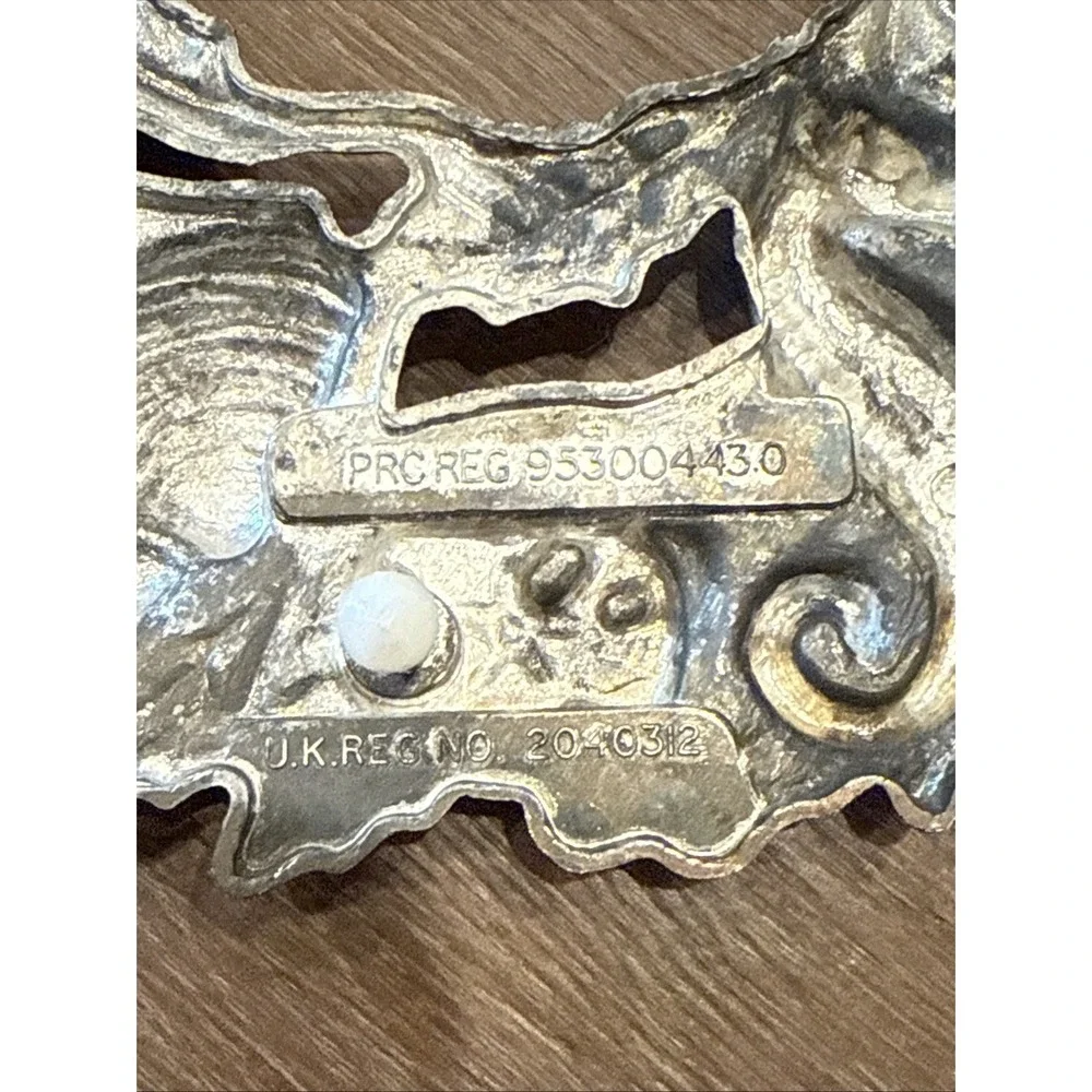 Vtg Godinger Silver-Plate Nautical Ocean Life Coastal Hanging Wreath Trivet 9